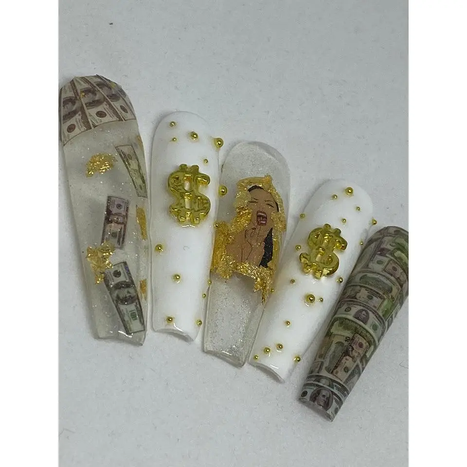 MONEY | COFFIN | XL LONG | PRESS ON NAILS MONEY | COFFIN | XL LONG | PRESS ON NAILS