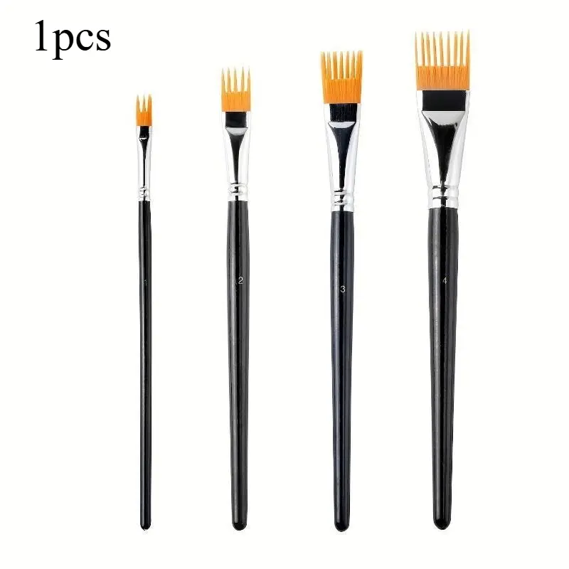 Vibrant Yellow Nylon Bristle Watercolor & Acrylic Brushes with Brass Ferrule - Ergonomic Black Gourd-Shaped Handle, Available in Multiple Sizes for Artists' Variety of Painting Techniques, Painting Accessories