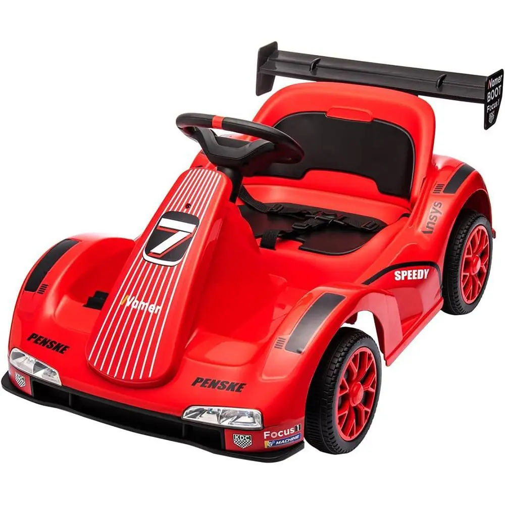 Electric Go-Kart for Kids with Remote Control Ride-On Toy for Toddlers Red