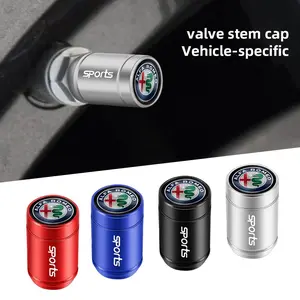 4pcs Aluminum Alloy Styling Car Wheel Tire Air Valve Caps For Alfa Romeo Giulia Stelvio Junior Tonale 33 Stradale 4C Giulietta MiTo 147 Brera Disco Volante 156 159