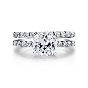 Women's 2.5Ct Wedding Engagement Ring Band Set Sterling Silver 925 CZ