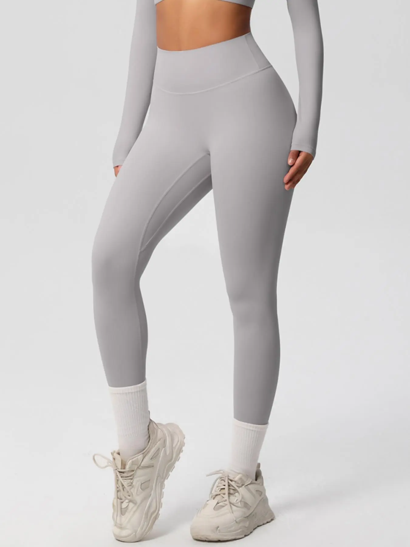 Women's Solid High Waist Scrunch Sports Leggings, High Waist Activewear, Gym Fitness Leggings, Sporty Comfy Breathable Skinny Pants for Yoga Gym Workout, Ladies Sportswear for All Seasons, Sports Stretchy Leggings, High Waisted Legging