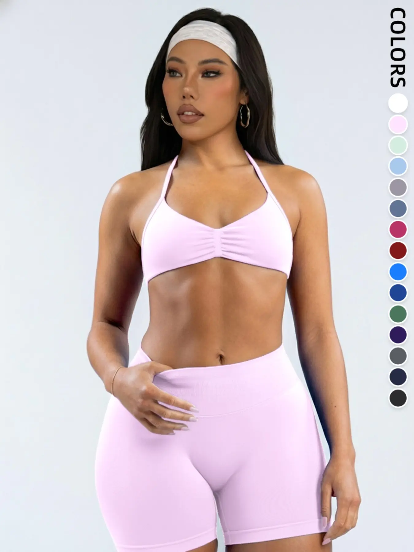 Impact Strap Summer Bra and Shorts Set, Seamless Shaping Gym Wear, Fitness Clothes, Workout Outfits, Workout Sets, High Waist, Sporty Style, Strong Support, Excellent Elasticity, Women's, Sportswear Activewear