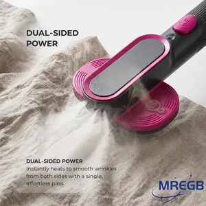 MREGB Portable Handheld Steamer Iron for Clothes, 2-in-1 Garment Steamer & Mini Iron with 5s Fast Heating, Quick Wrinkle Remover, Large Ceramic Panel & 90° Swivel Handle, Perfect Travel Clothing Steamer for Home & Dorm