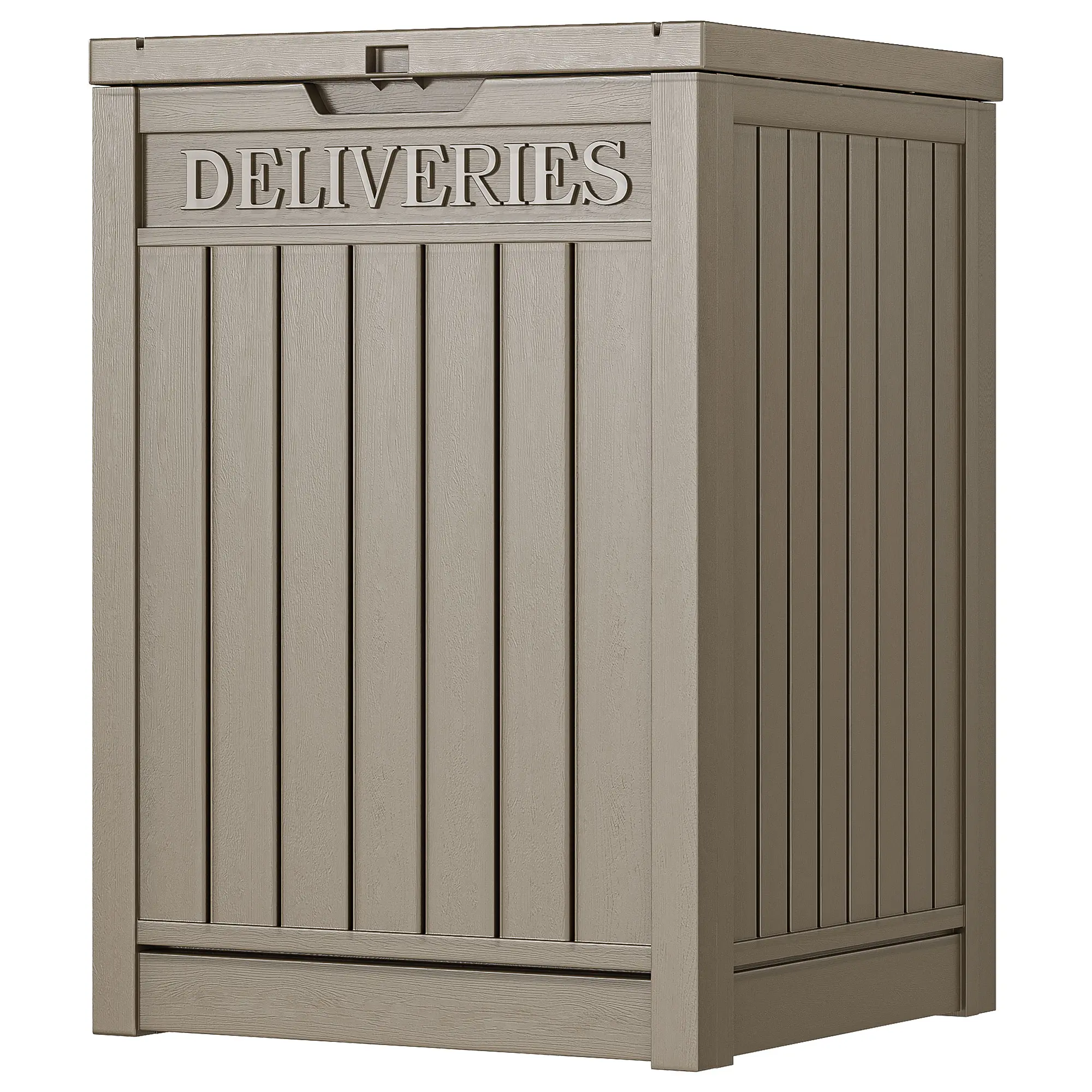 YITAHOME 51 Gallon Resin Package Delivery Box for Outside, Storage Box with Lockable Secure, Double-Wall Resin Deck Box for Porch, Curbside（Brown）