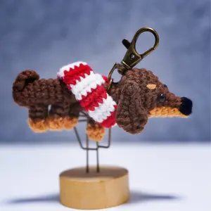 Cute handmade Dachshund keychain, super long, Christmas gift