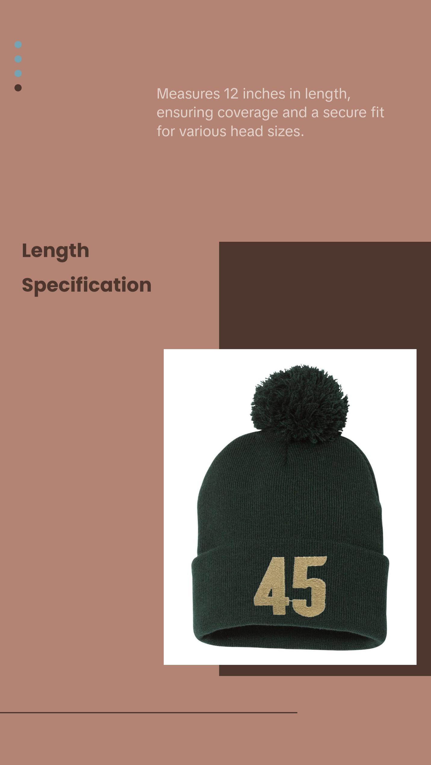 Gold 45 Trump Embroidered Knit Beanie Pom Cap