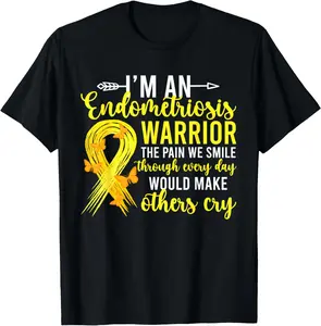 100% Cotton I'm An Endometriosis Warrior Endo Awareness Month T-Shirt