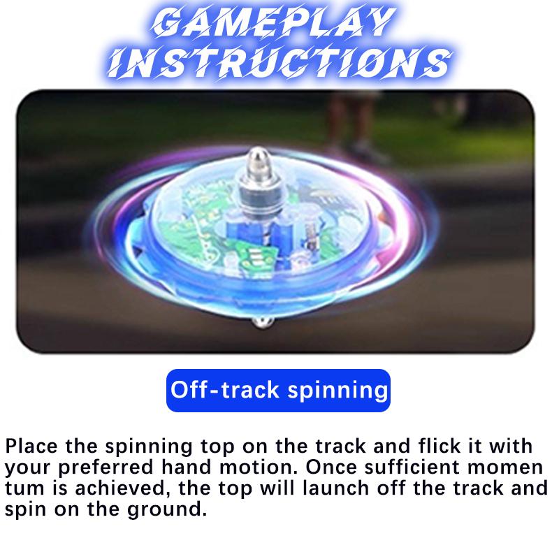 Hand-Crank Magnetic Spinning Top Toy – Features dazzling LED rainbow color-changing lights, multiple play modes, and multiplayer battle capability. A fun, stress-relieving toy that helps strengthen wrist dexterity, suitable for both adults and kids