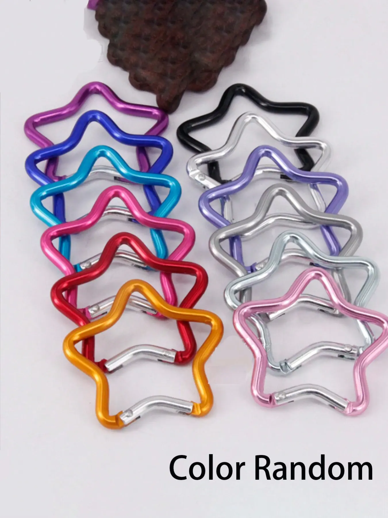 Multicolor Star Shaped Hook Spring Clip Keychain, Star Carabiner, Creative Outdoor Camping Accessories, DIY Aluminum Alloy Backpack Pendant Keyring