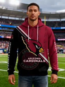 Arizona Cardinals 3D Print Hoodie, Nfl Team Logo Fanwear, Breathable Fabric, Best Gift, Sporty Style, Long Sleeve, Fitted H-Type