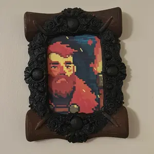 Obsidian Thorn Relic Frame – Gothic Black & Wood