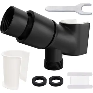 Metal Handheld Shower  Holder, Adjustable Wand Holder with Universal Arm Mount and Brass Pivot Ball