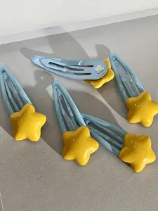 Cute Star Hair Clips Set, Creative Five-Pointed Star Design, Perfect for Girls' Hairstyles, Fun and Stylish Accessories