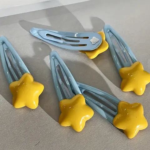 Cute Star Hair Clips Set, Super Cute Clips, Creative Five-Pointed Star Design, Perfect for Girls' Hairstyles, Fun and Stylish Accessories, Hair Style Accessory
