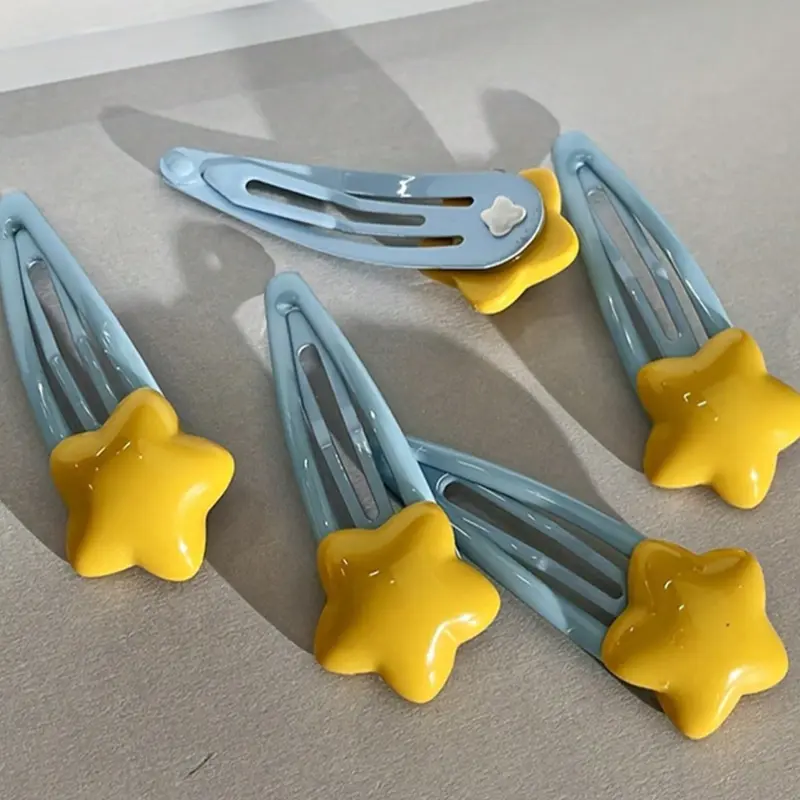 Cute Star Hair Clips Set, Super Cute Clips, Creative Five-Pointed Star Design, Perfect for Girls' Hairstyles, Fun and Stylish Accessories, Hair Style Accessory