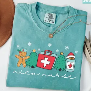 Comfort Colors®NICU Nurse Christmas Shirt, Neonatal RN Holiday T-Shirt, Gift for Nurse, Cute Christmas Shirt