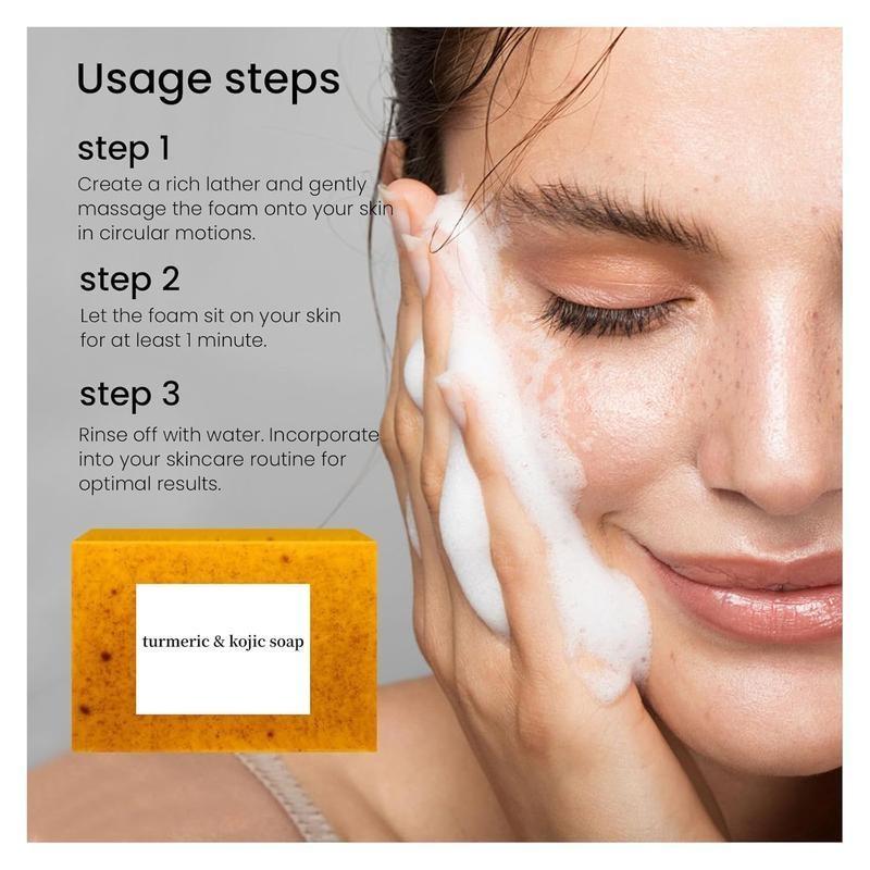 Buy 3 Get 3 Lemon Turmeric Kojic Acid Cleanser Bar, Brightening Organic Bath & Shower Body Care Bar for Dark Spot Removal