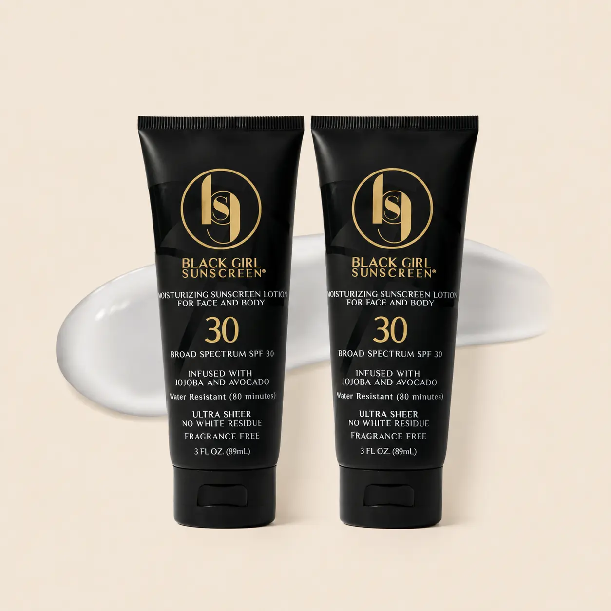 Black Girl Sunscreen Broad Spectrum SPF 30 (2oz) Beauty Products - Lightweight, Hydrating, Moisturizing & Skin Repair Formula for Facial Face Care Products & Body Care Bundle (Pack of 2)