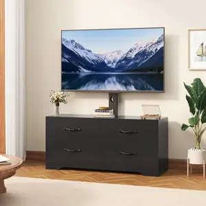 43.7" TV Stand with Mount for TVs 32–75", Modern Media Console with 4 Drawers & Adjustable TV Bracket
