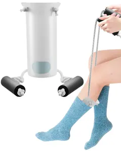 MARS Wellness Deluxe Molded Sock Aid Donner - Foam Grip Handles - 31inch Adjustable Cords - Compression Sock Helper Stocking Slider - Elderly, Senior, Pregnant Diabetics