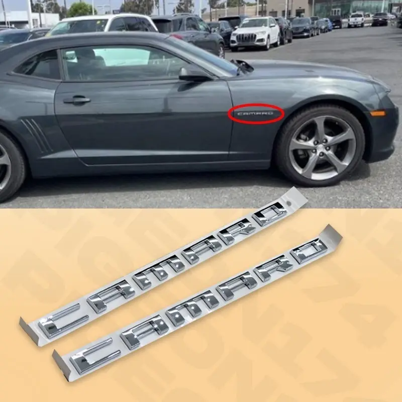 Metal English Letter Side Leaf Plate Car Sticker, Vehicle Accessories for Chevrolet CAMARO  RS SS ZL1 Z28 Bumblebee Exterior Modification
