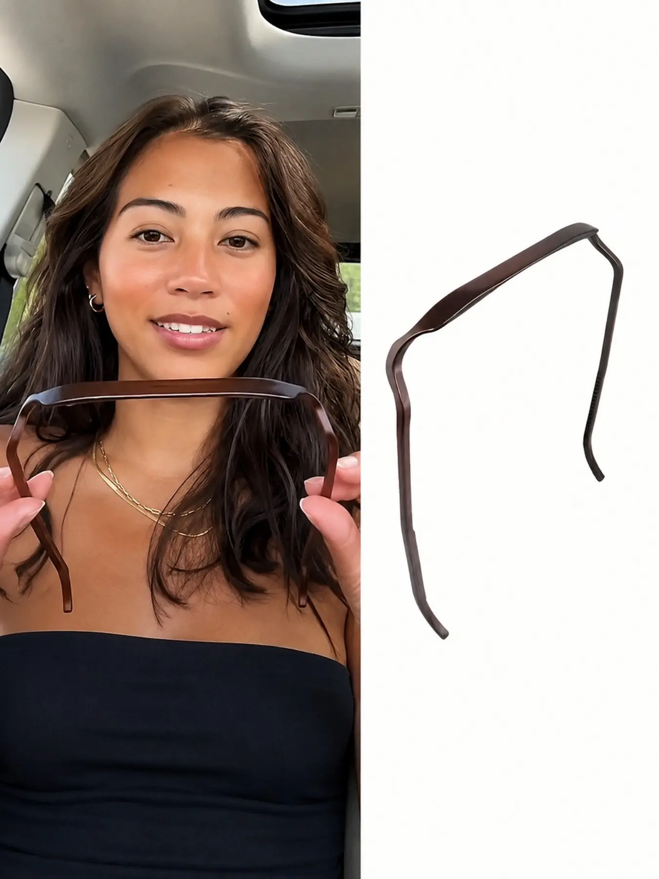 Women's Square Invisible Hairband, Medium Thickness Plastic Roll-Up Headband, Seamless Accessory for Thick Hair, Normal Size, Hair Accessories