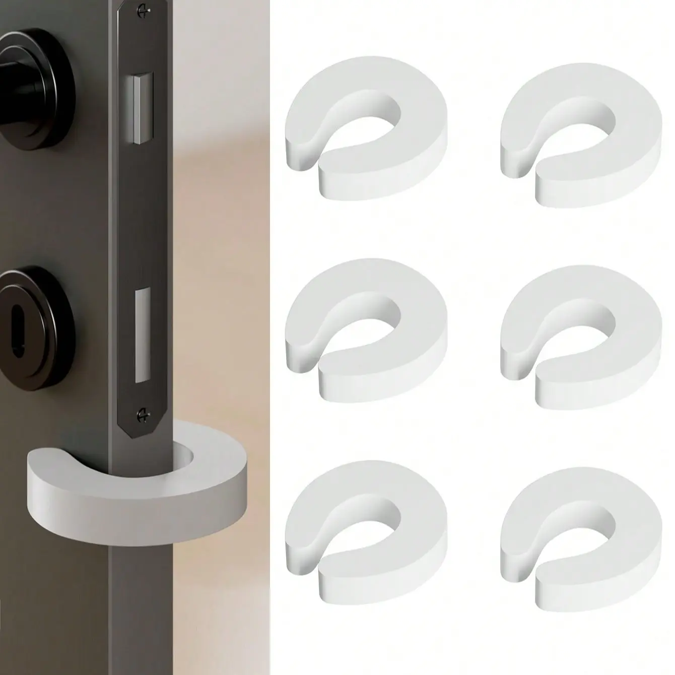 Child Safety Door Stopper Set, Gate Stopper, Doorstop, Soft Foam Material, Keeps Doors Open Securely, Ideal for Kids Protection & Bath Party Supplies