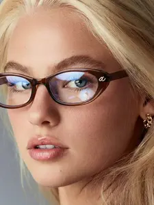 Fashion Cat Eye Small Frame Glasses, Multicolor Personality High-End Street Style, Daily Photography Trendy Decoration Eyewear
