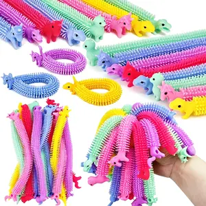 30-Pack Stretchy String Fidget Toys - Monkey Noodle Worm Sensory Toys for Kids, Unicorn Dinosaur Alpaca Party Favors & Classroom Stress Relief Prizes