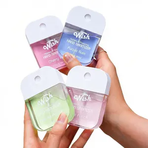 Wish 4pcs Hand Sanitizer Spray Set Mini Travel Essentials Portable Aloe Vera Hand Perfume Moisturizing Fragrance Cherry Purple Rain Green Tea Green Punch