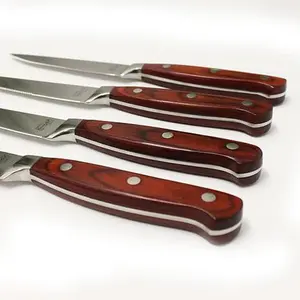 BergHoff Pakka Wood 12" Stainless Steel Steak Knives, Set of 6
