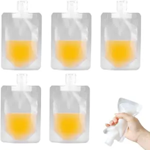 Portable Travel Fluid Makeup Packing Bag, 2025 Upgraded Liquid Pouches For Travel Refillable Liquid Pouches For Shampoo Conditioner Lotion Soap (50ml, 5 Pack)