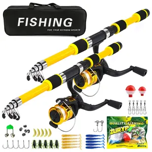 Beginner Fishing Rod Set, Includes 2 Straight Handle Rods, Reels, Accessories Box & Storage Bag, Ideal for Fish Lovers, Fishing Gear Set
