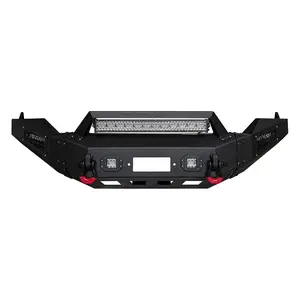 TIOYAR Steel Front Bumper Black Texture for 2013-2018 Dodge RAM 1500 with Winch Plate LED Lights 2 x D-Rings Off-Road Performance Upgrade