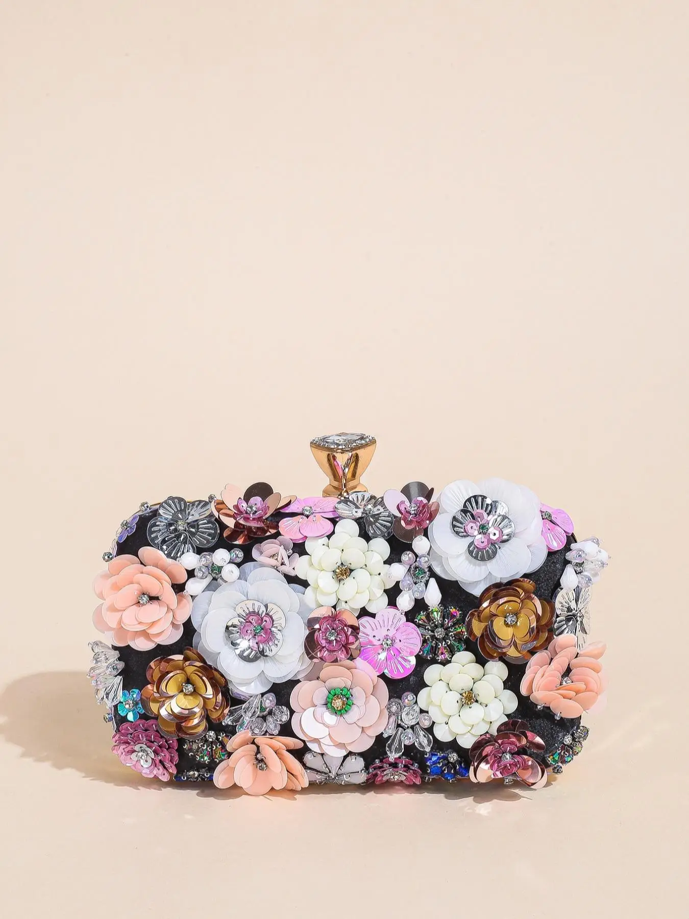 Women's Elegant Rhinestone Decorated Flower Design Evening Bag, Exquisite Trendy Box Evening Bag, Fashionable Work Bag for Party Decoration, Fall Outf