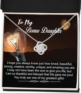 Gift For Bad Ass Step Daughter Necklace, Gifts for Stepdaughter, Alluring Beauty Necklace, Jewelry Card for Her, To My Bonus Daughter From Stepmom Stepdad