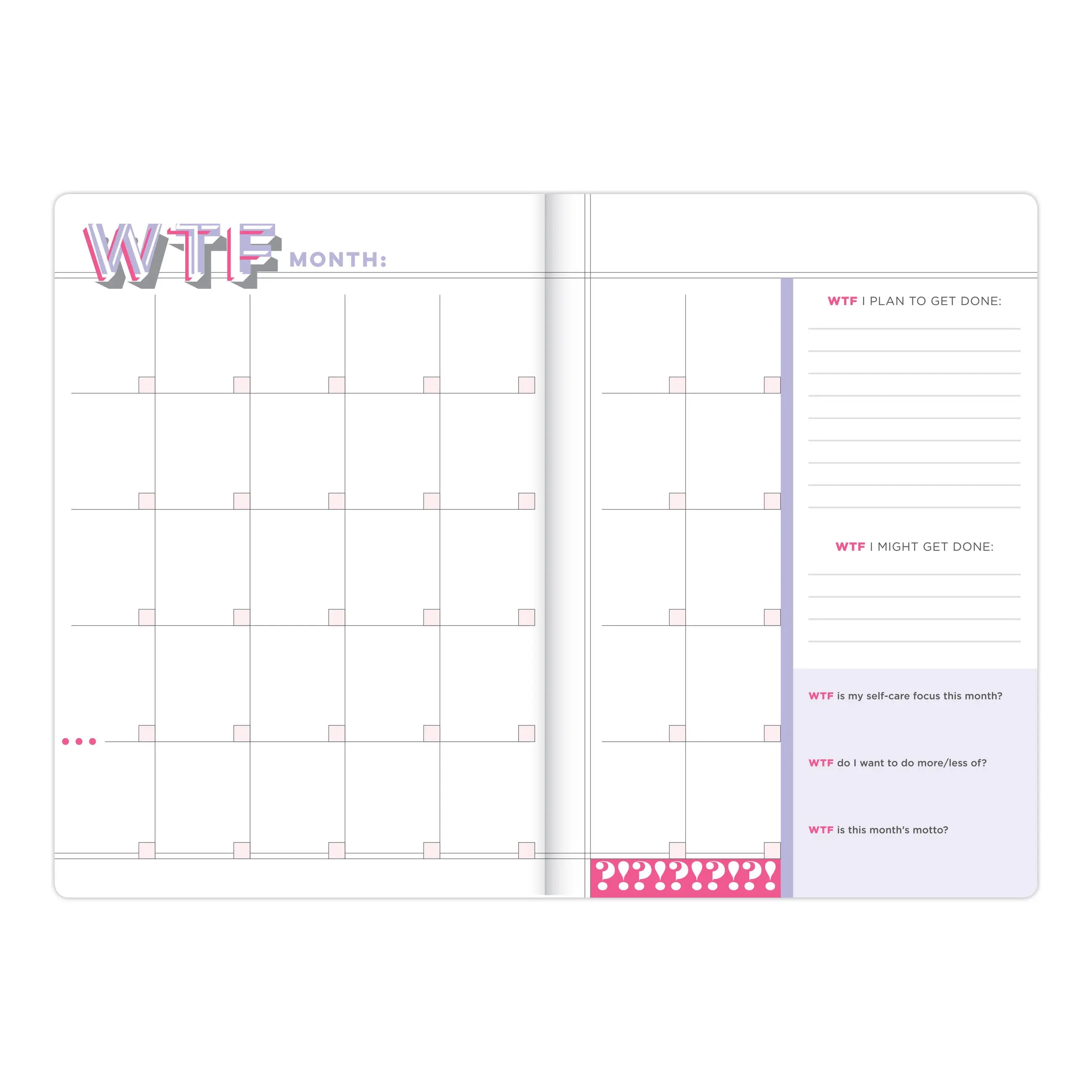 WTF Undated Planner and Weekly Agenda Notebook