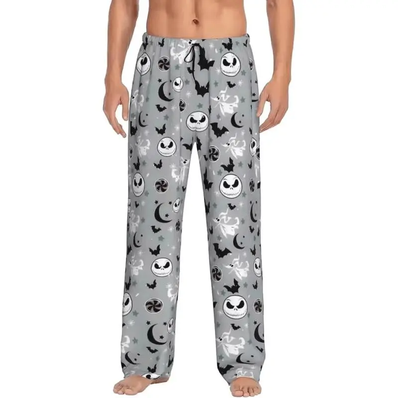 Spooky Skeleton Pajama Pants, Gothic Holiday Lounge Pants, Halloween Inspired Sleepwear, Unisex Cozy Christmas Gift, Creepy Nightwear