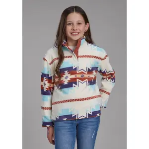Girl's Roper Cream Aztec Pull Over