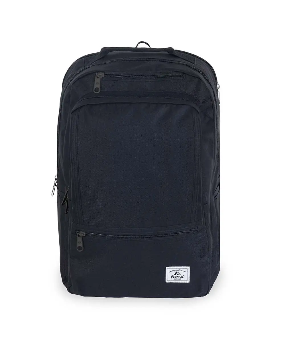 Everest BP600LT-BK 1 Size Synthetic Vertical Multi-Compartment Laptop Backpack - Built-In Organizer, Tablet Sleeve for Travel & Daily Use, One Size, Vertical Multi-Compartment Laptop Bags