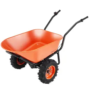 Spring new arrivals Electric Wheelbarrow Cart, 500W Powered Utility Garden Wagon Dump Cart, 4.5 Cu. Ft. Load & 573 lbs Capacity with Metal Handle & 16" Track Wheels, Two Wheel Barrow Yard Cart & Wagons for Lawn