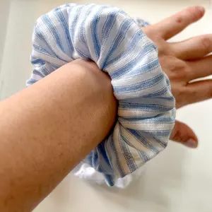 The Blue Linen Scrunchie