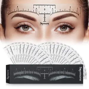 Eyebrow Ruler, 100Pcs Eyebrow Stencil Microblading Ruler, Disposable Eyebrow Template Eyebrow Ruler Sticker, Eyebrow Shape Kit for Microblading Supplies, 3 Minutes Makeup Tools For Eyebrow