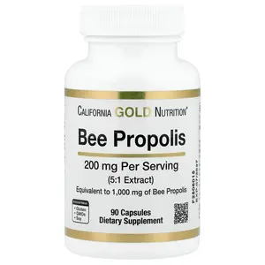 California Gold Nutrition Bee Propolis, 1,000 mg, 90 Capsules