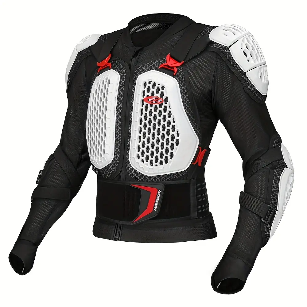 New Motorcycle Protector Armor - White, M-XXXL, Unisex, Comfortable Fitted Design for Outdoor Riding (Automotive & Motorcycle Protective Gear)