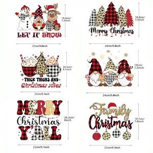 6PCS Christmas Mystery DTF Transfer Sheets - Heat Transferable Festive Designs | Santa Claus, Christmas Trees And Holiday Patterns, Suitable For T-Shirts, Tote Bags And Diy Gifts