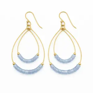 Heishi Ella Cate Earring in AQUAMARINE