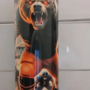 Bears Tumbler Vibrant Design with Bear and Football Player Motif Perfect for Sports Fans Drinkware Bottle