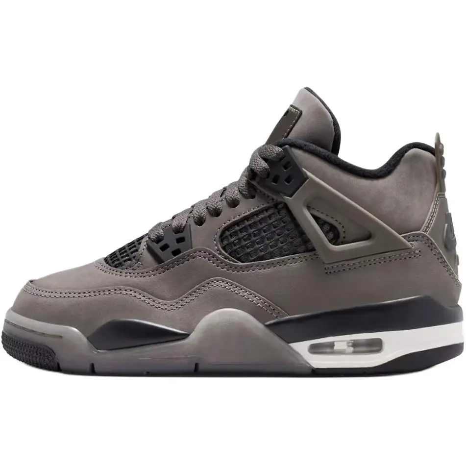 Jordan Air Jordan 4 Mid top Children's Basketball Shoes Gray Black Unisex